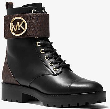 tatum leather and logo combat boot michael kors|MICHAEL MICHAEL KORS Tatum 1 leather combat boots .